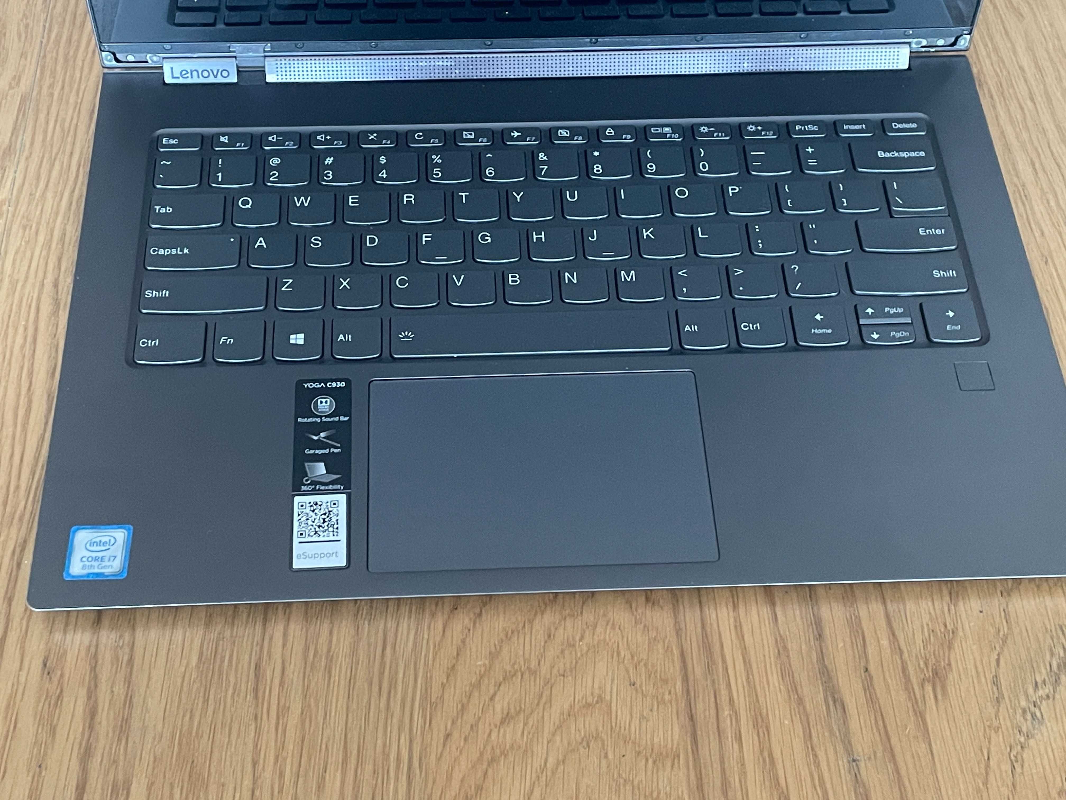 Laptop Lenovo Yoga C930 i7-8g / 16GB ram / 512 SSD / 2 w 1 Win 11
