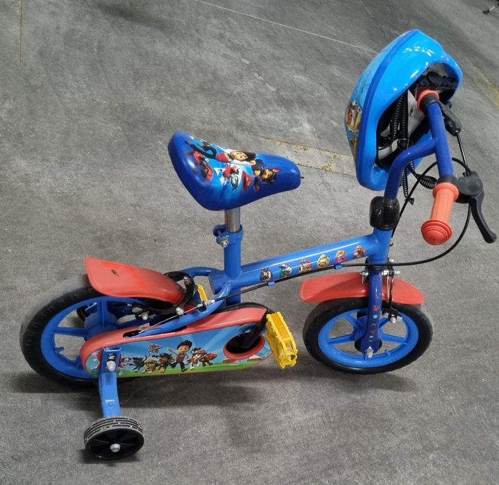 Bicicleta para Criança Patrulha Pata com Capacete.