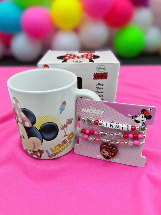 Zestaw Disney Minnie Mouse – kubek + komplet bransoletek