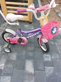 Rowerek dla dziewczynki z bocznymi kólkami