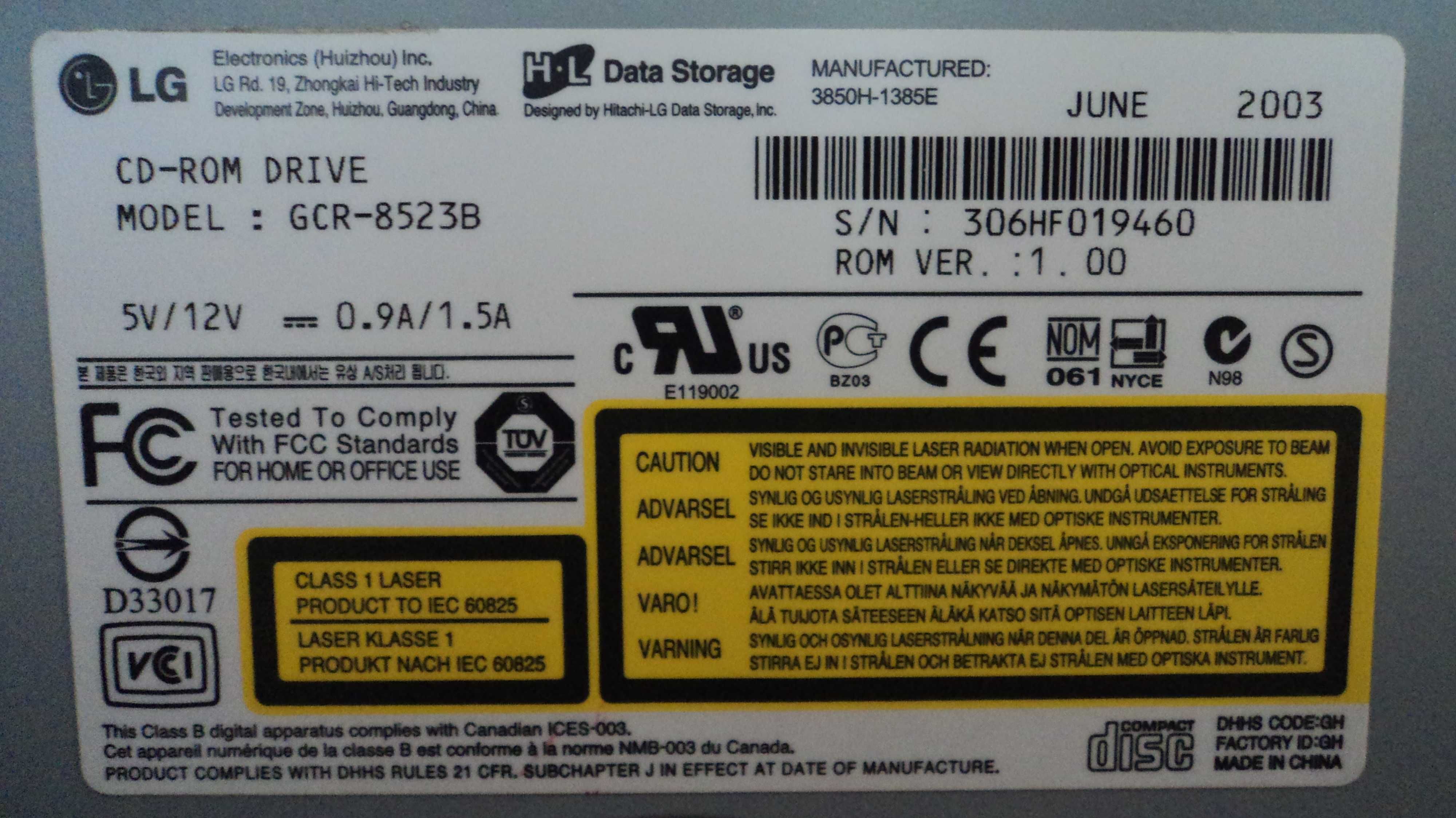 Продам CD ROM DRIVE LG Model : GCR 8523B