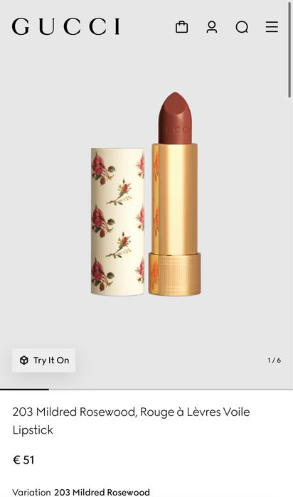 Batom Gucci Beauty 203 Mildred Rosewood (NOVO)