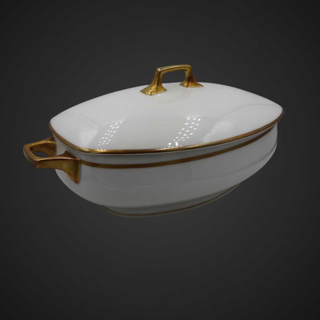 Elegancka waza złoto krem przedwojenna  b4/122715