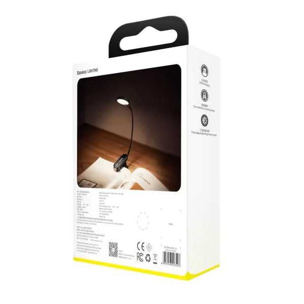 Лампа на прищіпці Baseus Comfort Reading Mini Clip Lamp з акумулятором