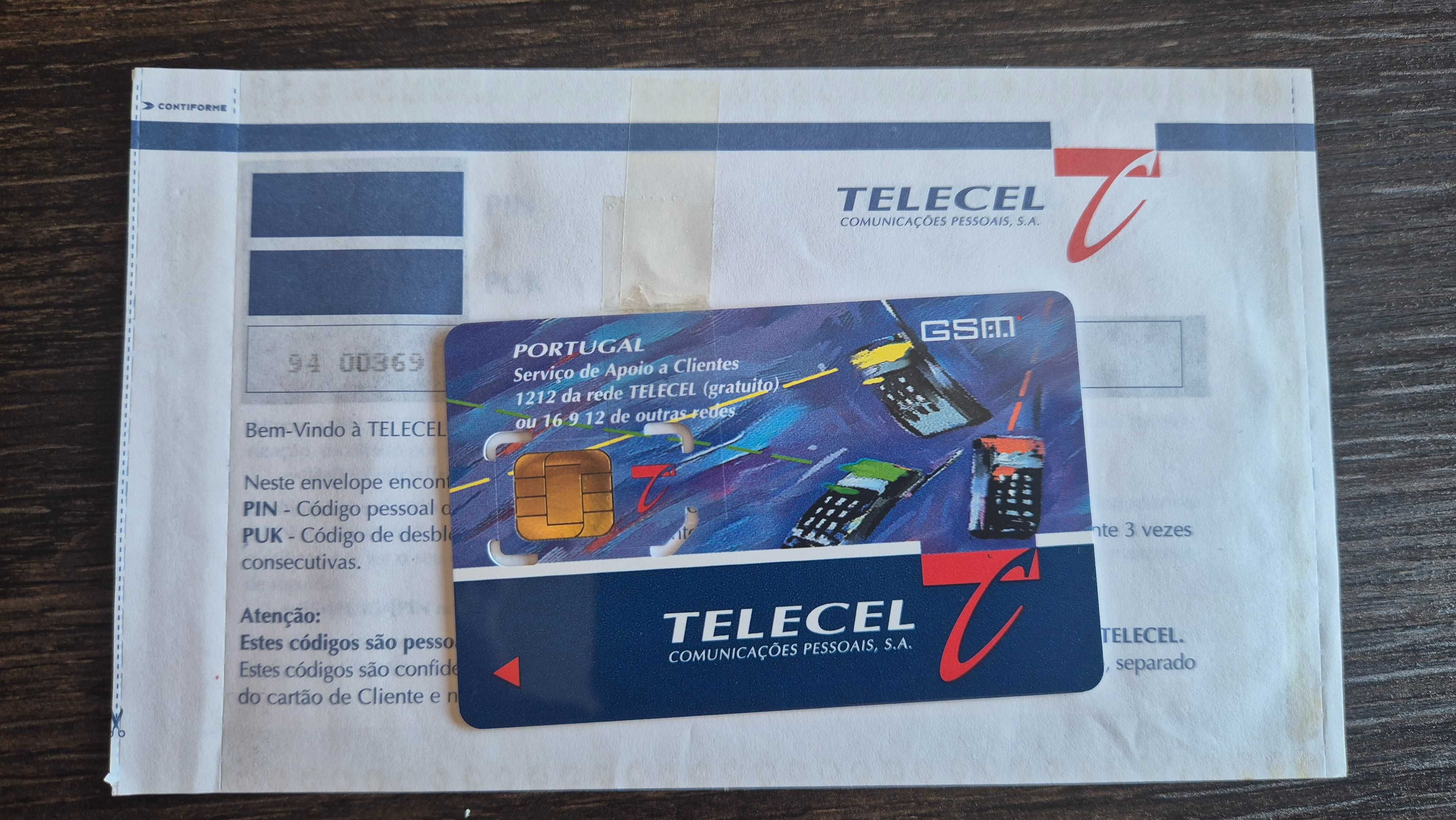Cartão SIM Telecel Imaculado para Coleção