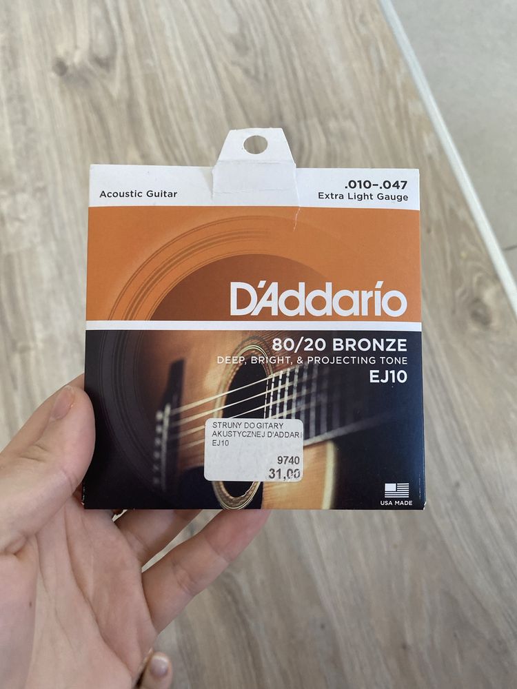 Gitara akustyczna Ever Play + futerał + pasek + zapasowe struny