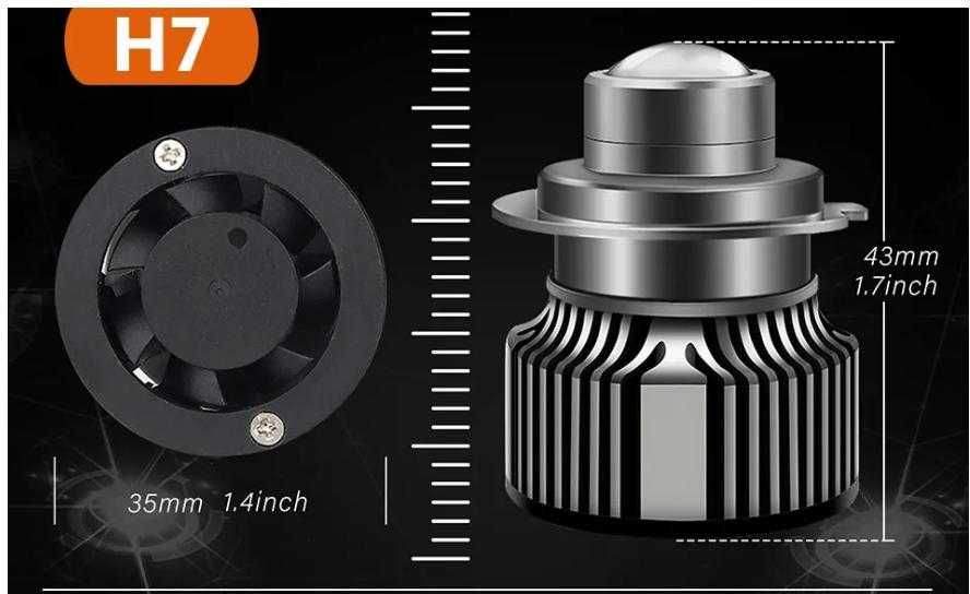 Лазерная лампа H11 H9 H8 H7 HB3 9006 HB4 с ЛИНЗОЙ Светодиодные LED
