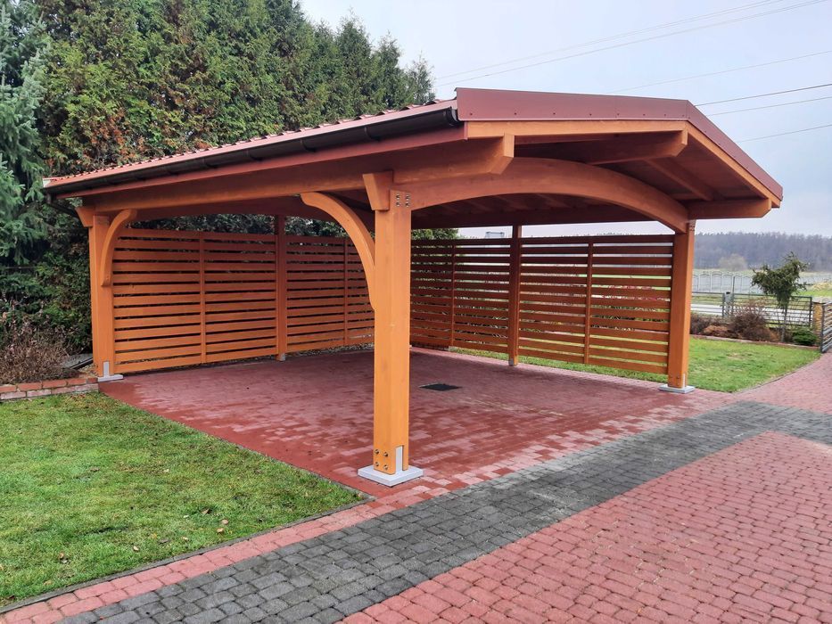 Wiata garażowa drewniana Italia 6x7M BSH