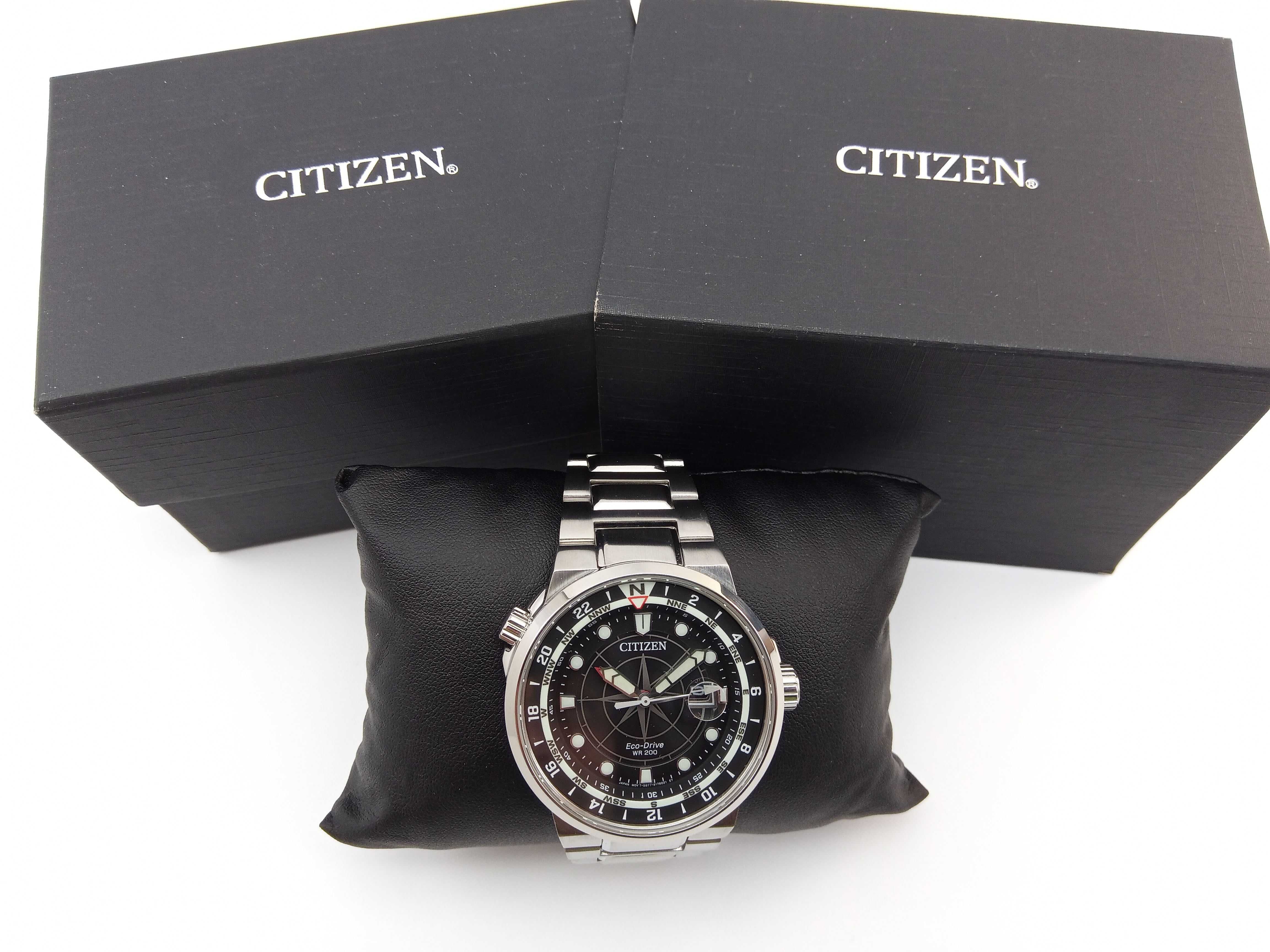 Японские мужские 200м часы Citizen Eco-Drive BJ7140-53E сапфир, GMT