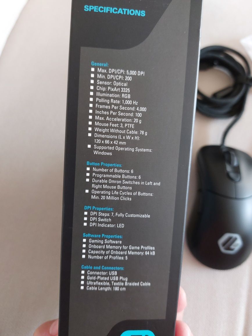 Rato Sharkoon Light2 100 RGB, novo na caixa