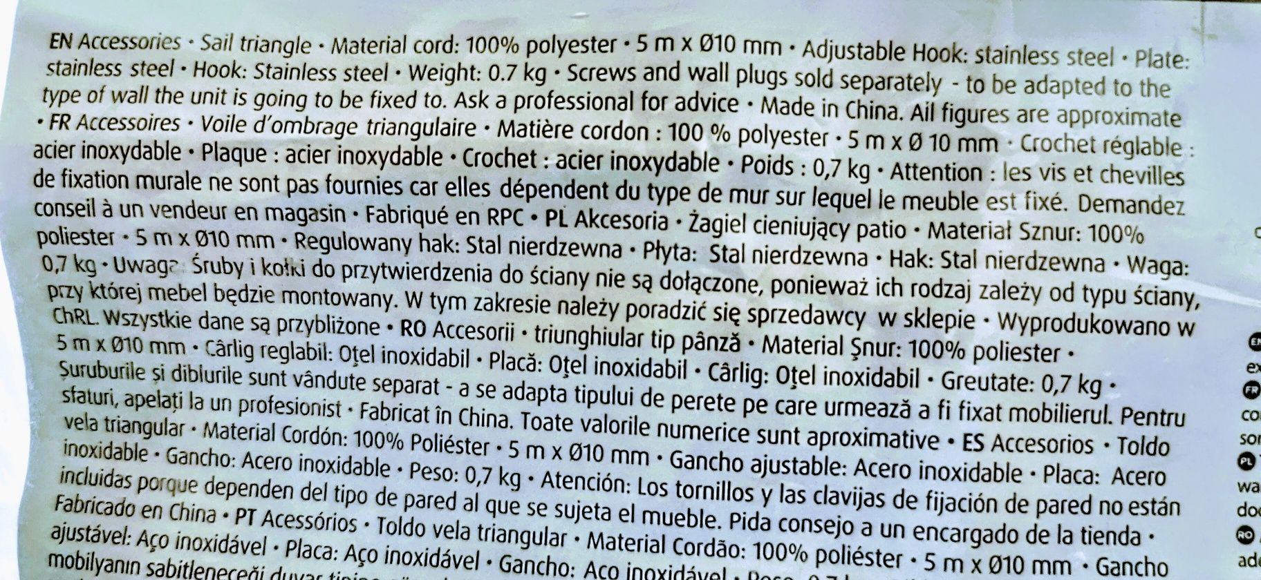 Akcesoria do napinania/montażu żagla cieniującego Blooma Castorama