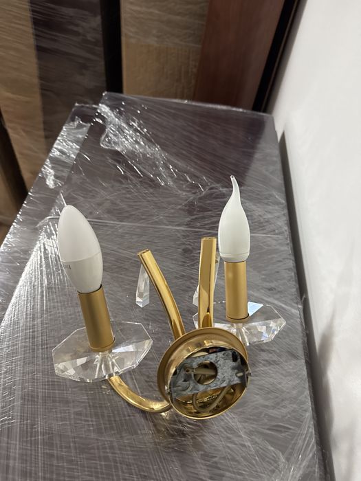 Aplique 2 lampadas base cristal