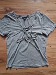 T-shirt szary z wiązaniem