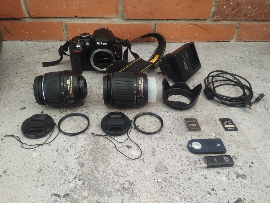 Aparat Nikon D3300 dwa obiektywy! Tylko 7 tys przebiegu Masa Dodatków!