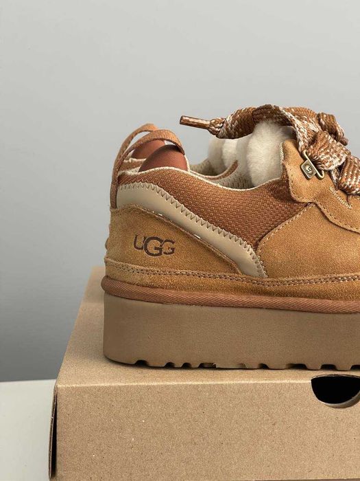 41 (26 см) UGG Lowmel Sneaker Platform Chestnut зимові уггі угг хутро