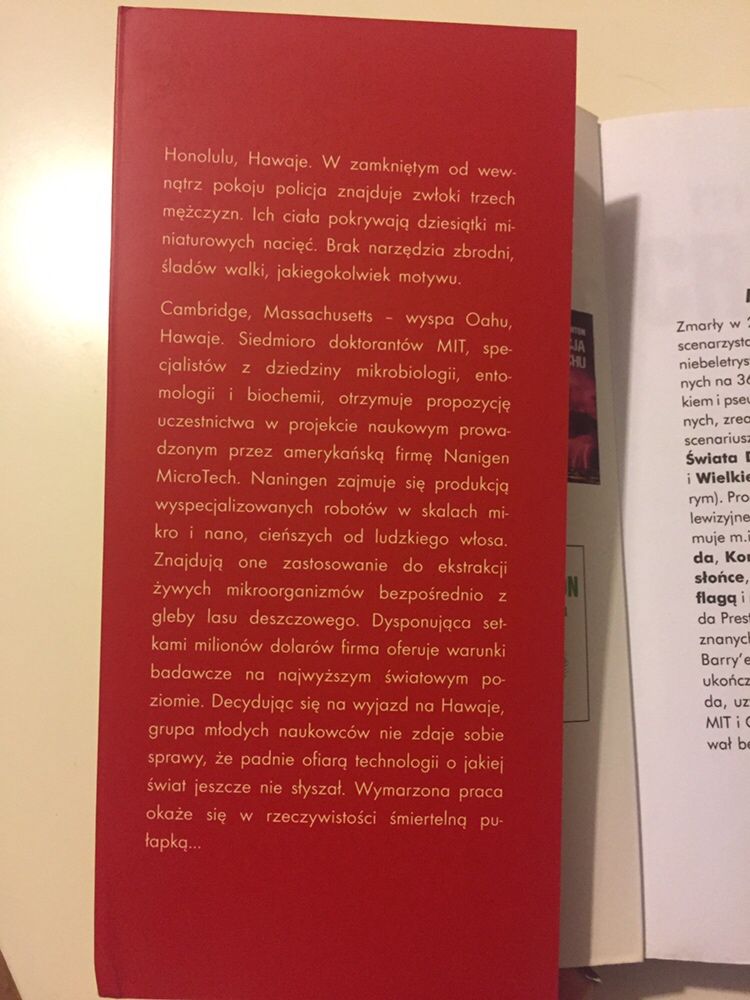 Michael Crichton Richard Preston Micro książka thriller