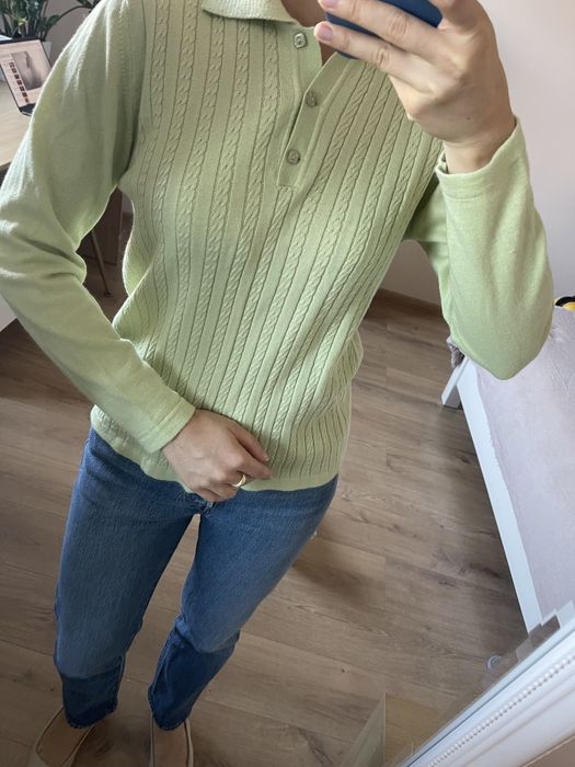 Кофта поло ніжно зелений, розмір с-м, шерсть