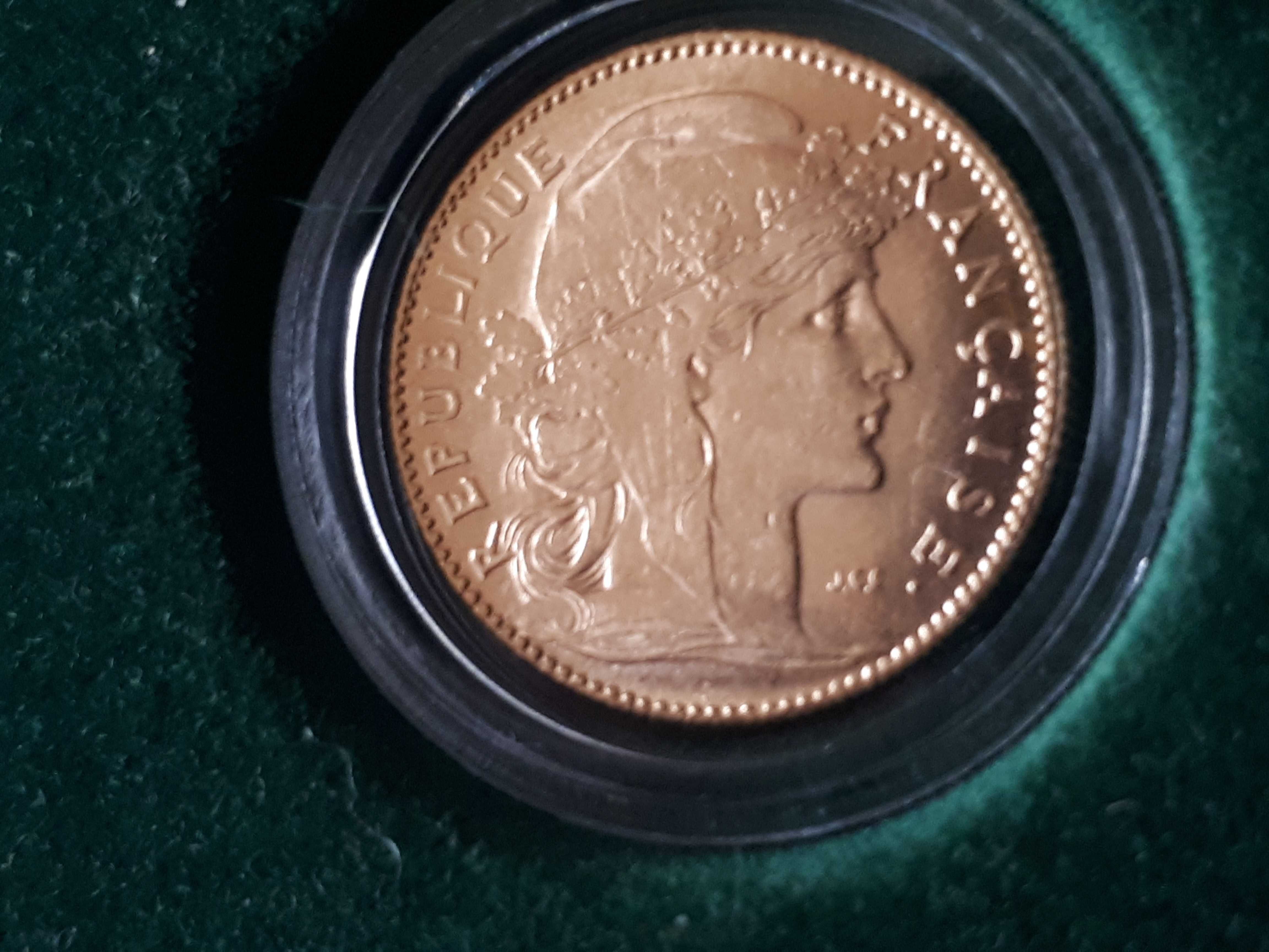 Złota Moneta - 10 franków - Liberte - KOGUT 1901r Francja obniżka