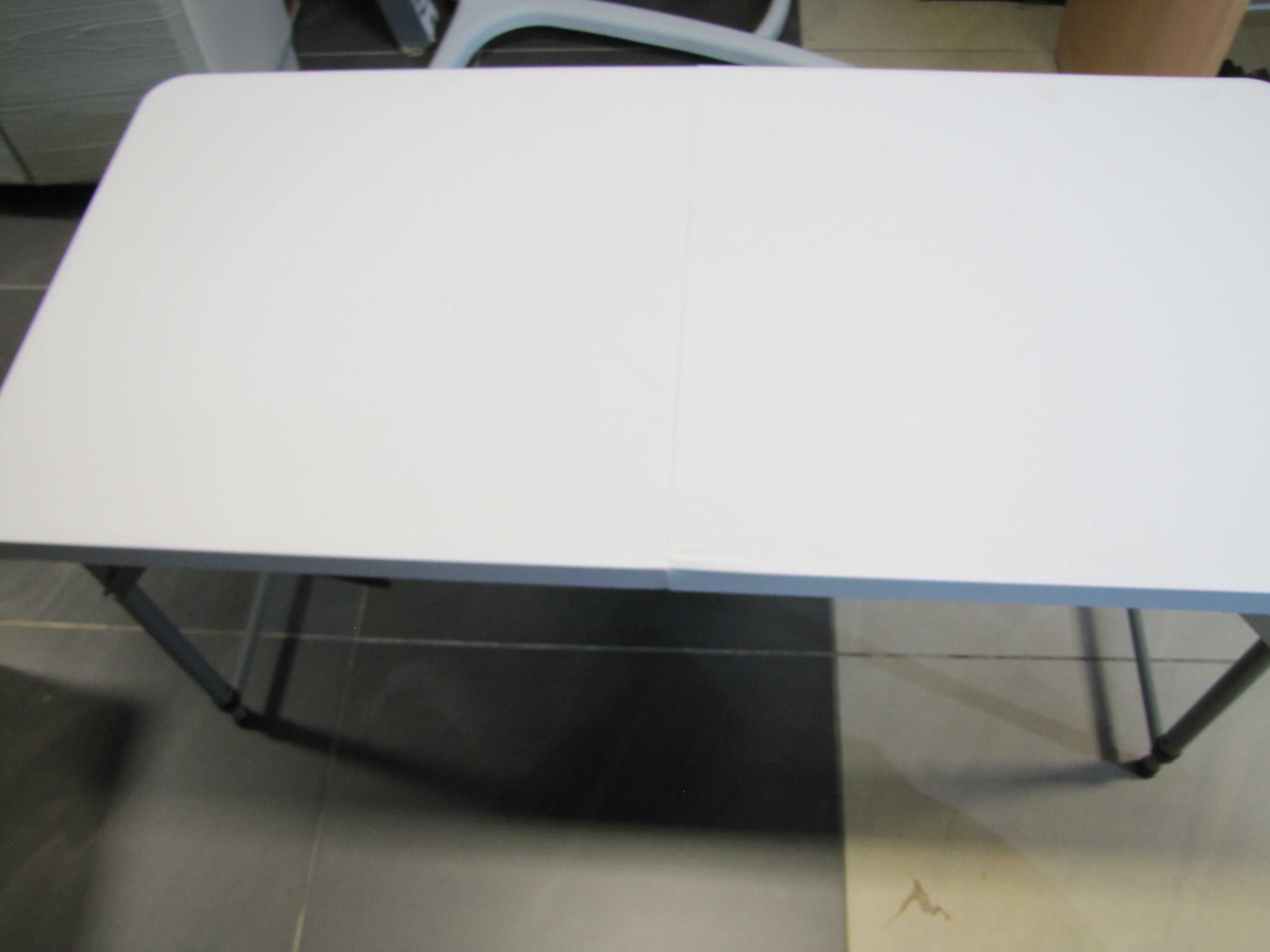 MaxxGarden Składany stół kempingowy 120 x 60 x 74 cm ogrodowy  biały