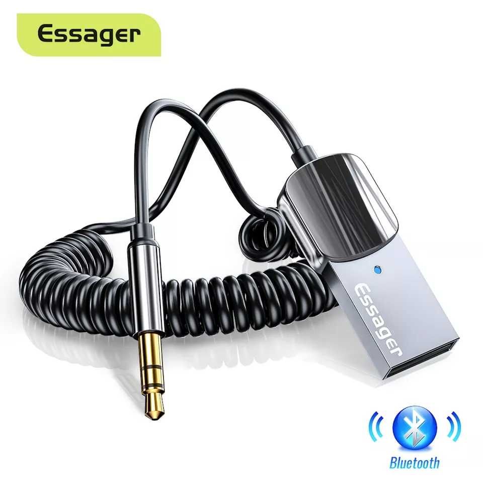 НОВЫЙ Адаптер Essager Bluetooth Aux с USB на 3,5 мм для автомобиля