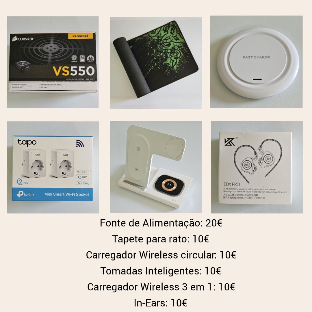 Carregadores, Fones, Fonte de Alimentação e Etc