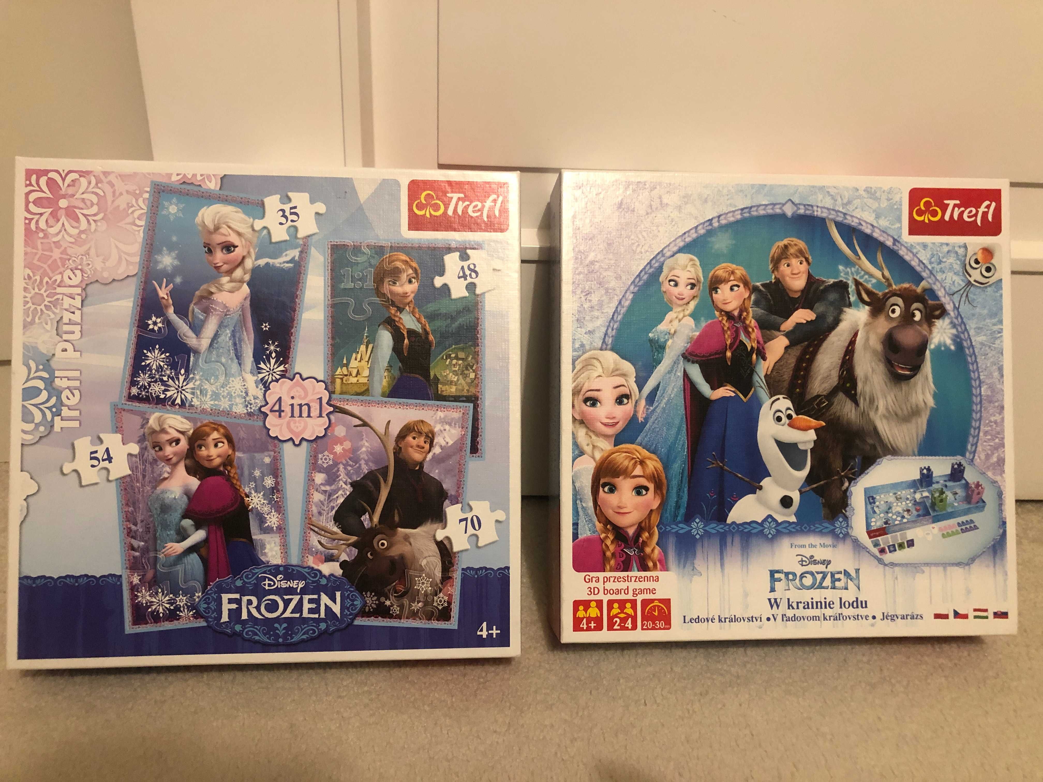 Trefl Frozen gra i puzzle, jak nowe