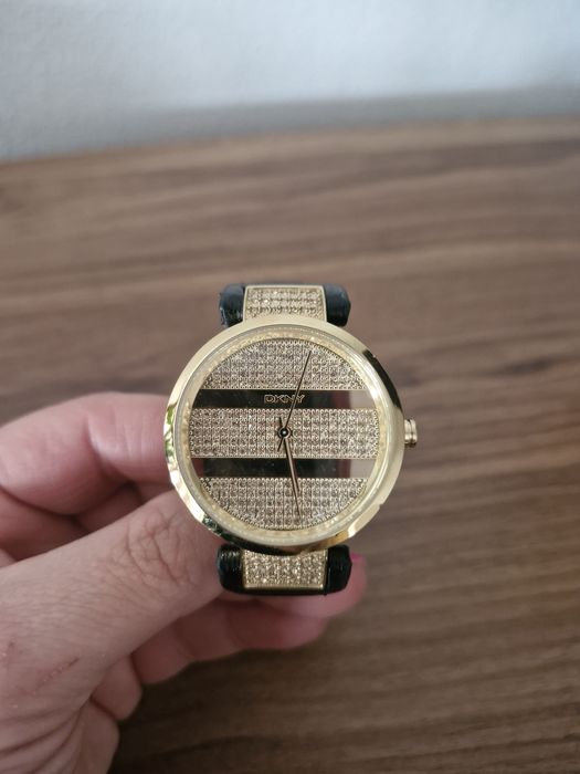 DKNY zegarek czarny złoty złoto czarny oryginalny