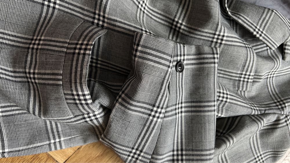 Marynarka damska oversize prl retro szara kratka