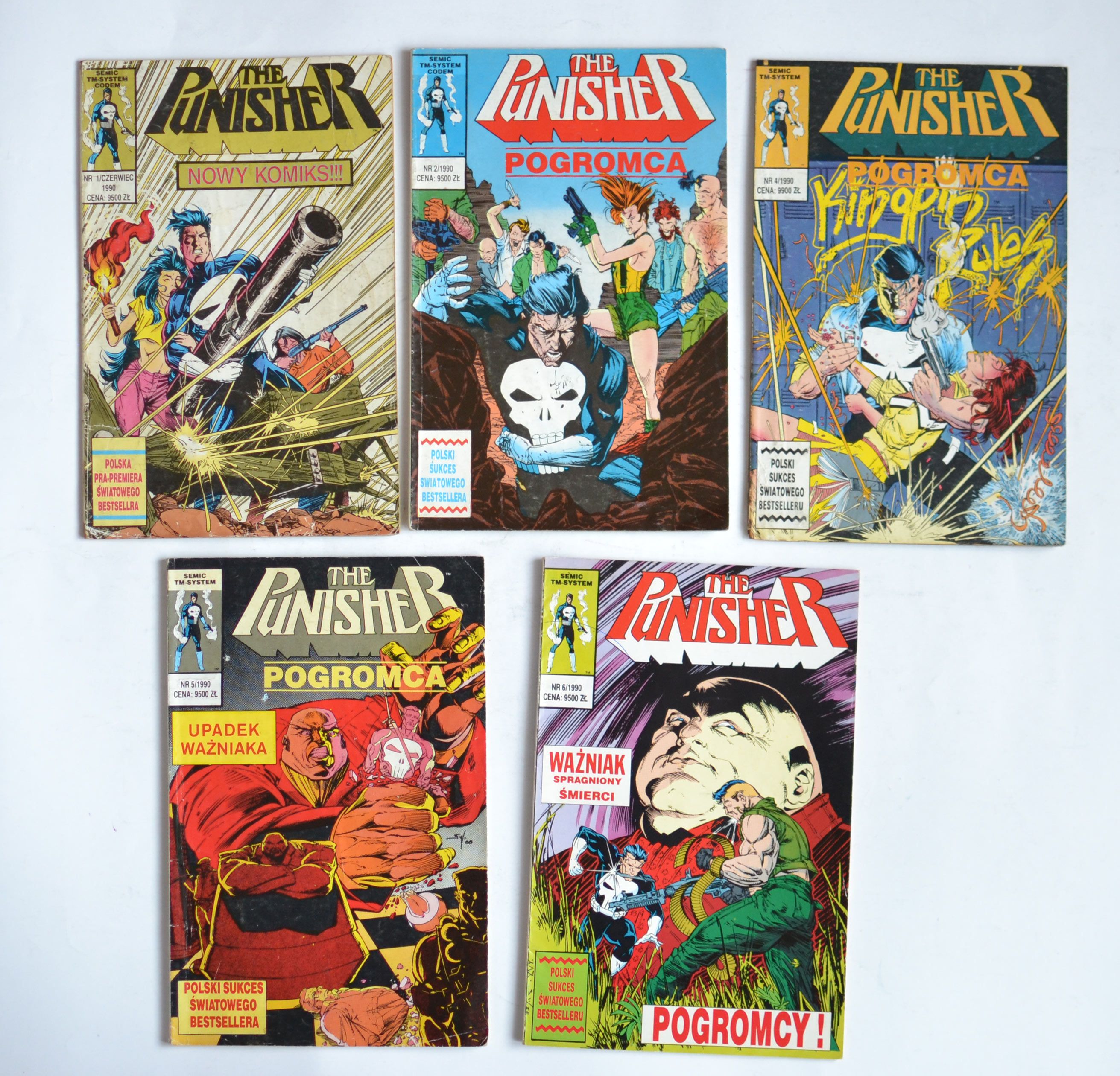 Komiksy:	the Punisher rok  1990 Tm Semic Całość lub na sztuki