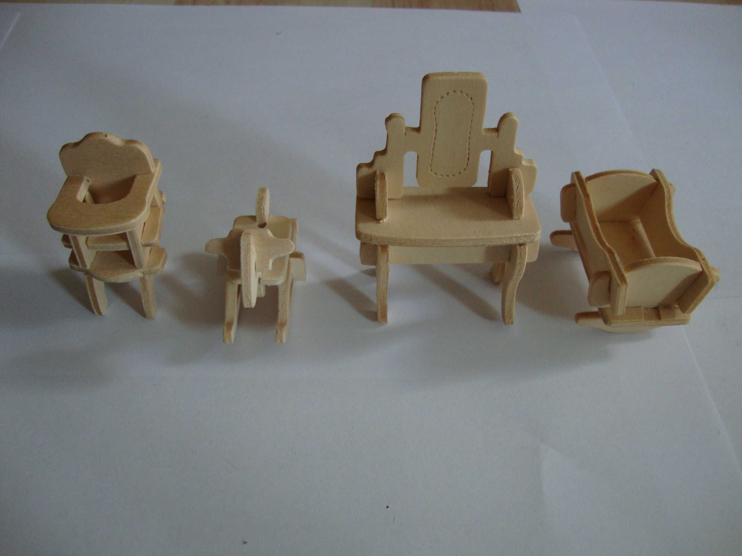 Miniaturowe meble drewniane do zabawy - 31 sztuk