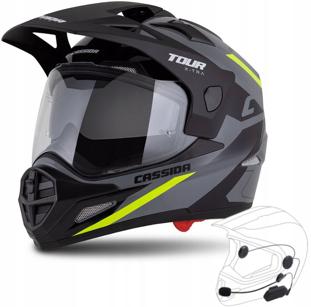 Kask Motocyklowy Cassida Tour Turystyczny pod interkom XS-XXL