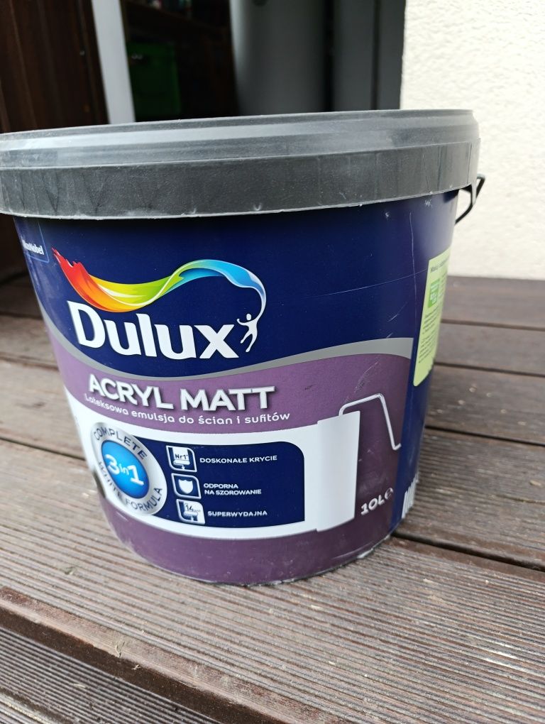 Farba Dulux acryl matt biała 10 l