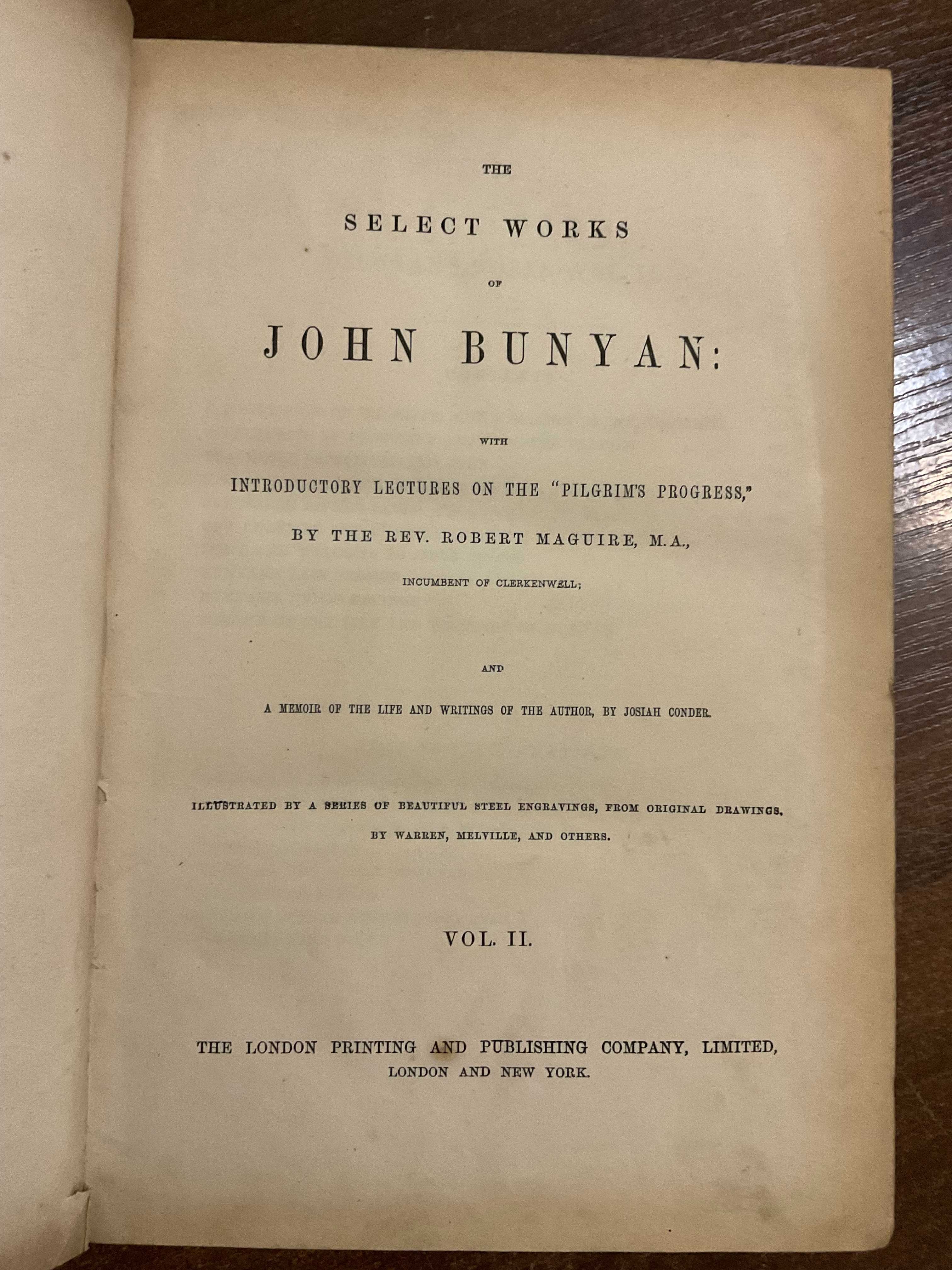 Лондон 1859 Твори Д. Баньян J. Bunyan Баптистський проповідник Гравюри