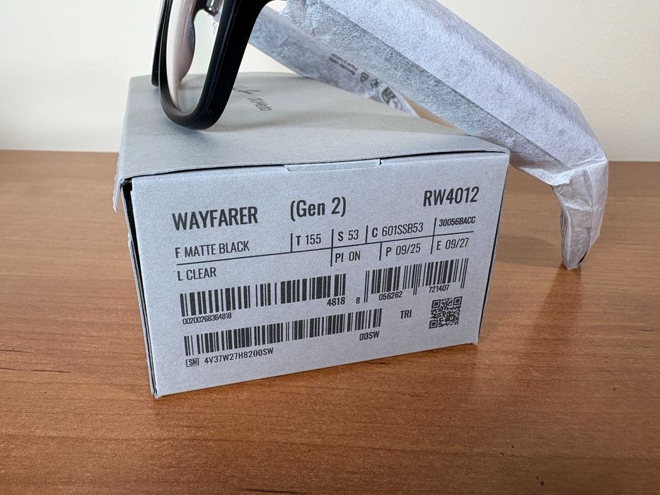 Смарт окуляри RayBan Meta GEN2 Wayfarer Matte Black M, L прозорі