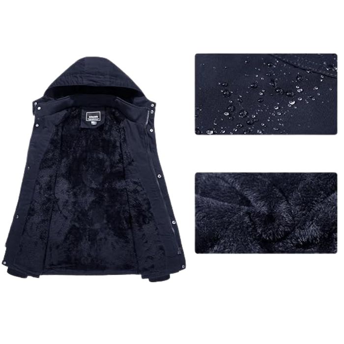 Męska granatowa parka ocieplana M