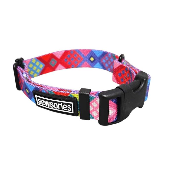 Obroża regulowana dla psa SEWSORIES RÓŻOWE PERU rozmiar M