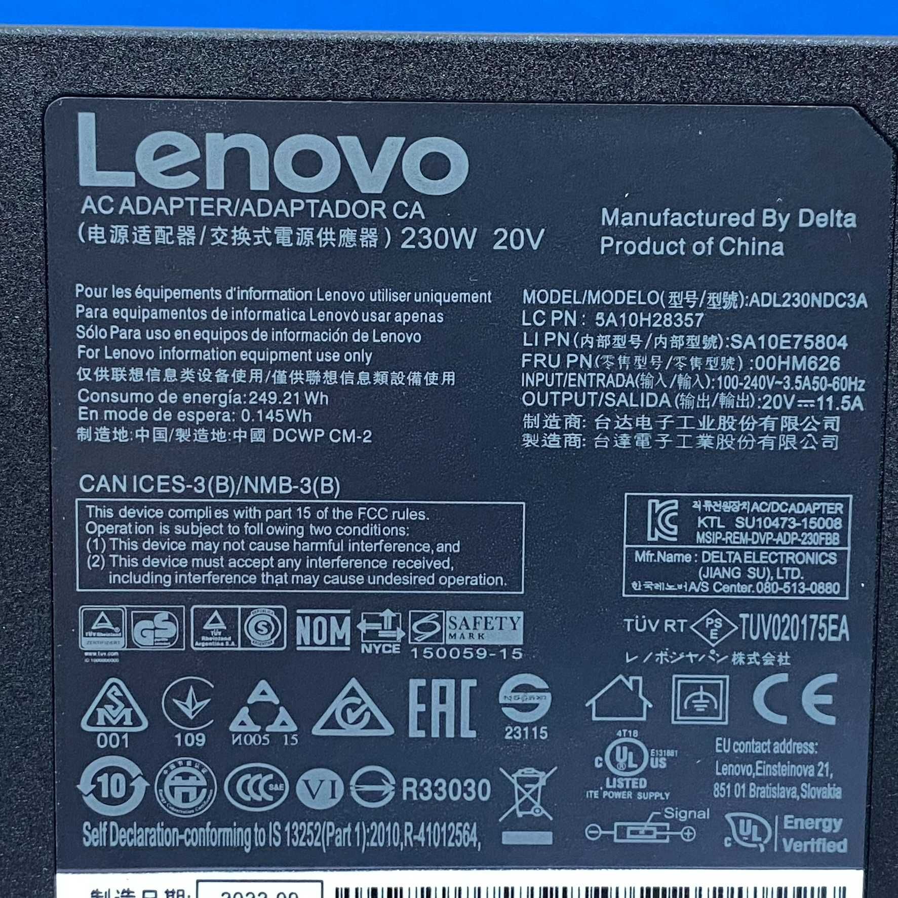 Carregador Lenovo ADL230NDC3A - 230W (NOVO)