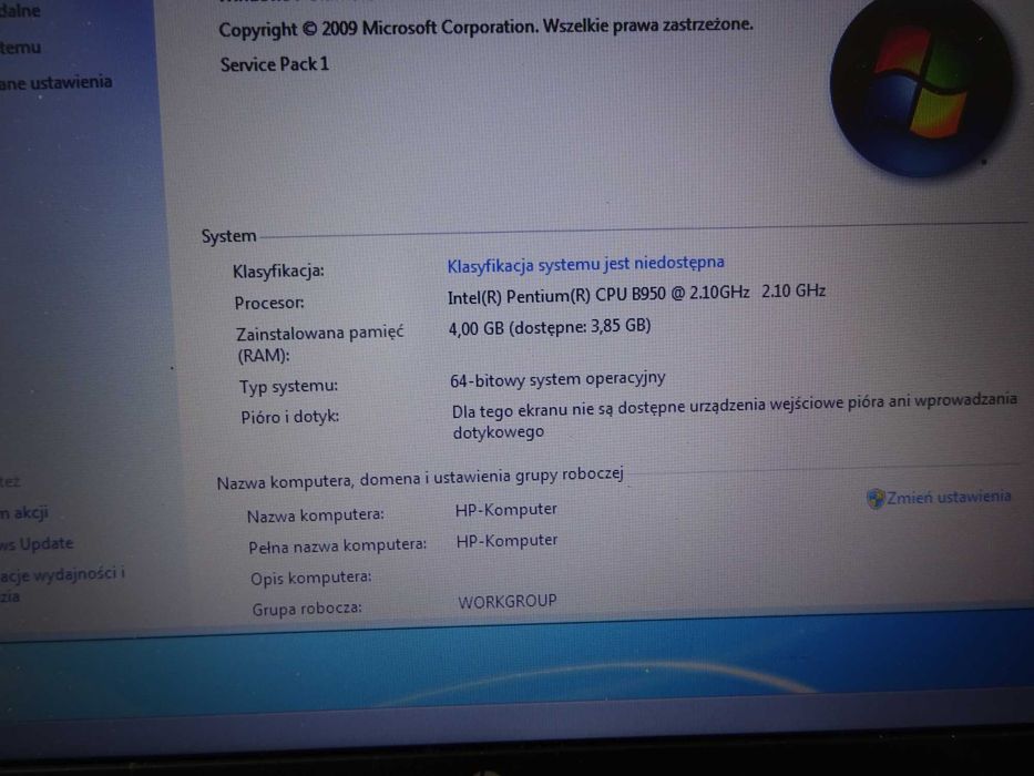 HP 630 15,6" Intel B950 2,1GHz 4GB RAM, 320GB HDD