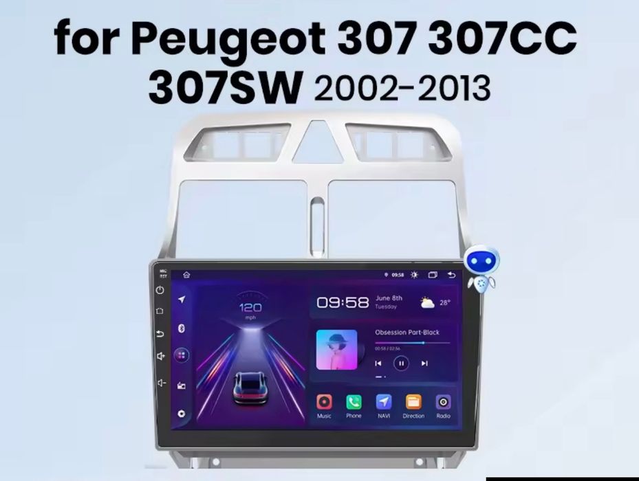 Radio Nawigacja Android Peugeot 307, 307cc