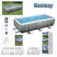 Bestway Piscina Retangular 404 x 201 x H 100 cm Bomba Escada e Filtro