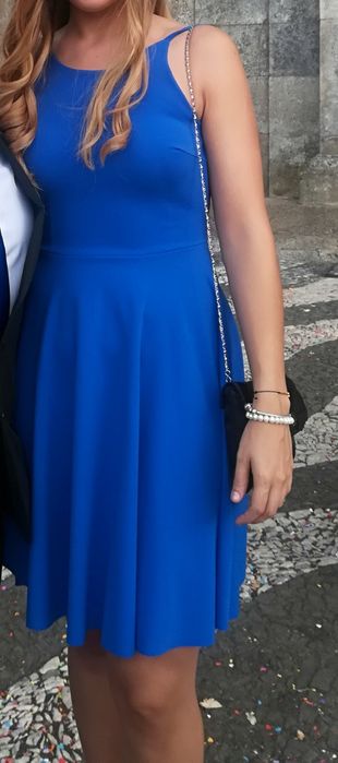 Vestido curto azulão
