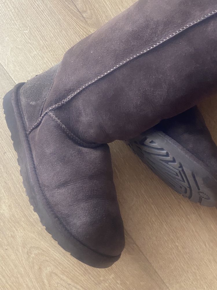 Ugg Australia 39 brązowe kozaki skóra naturalna wełna