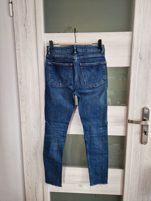 Spodnie jeansowe zara r.xs granatowe rurki premium jeans