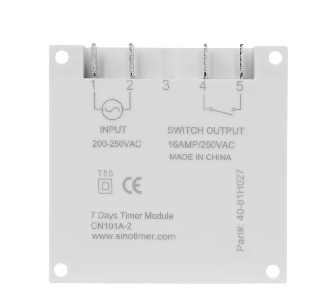 Програмир. Нед.таймер CN101A-2 16on/16of and обратный отщот 220v