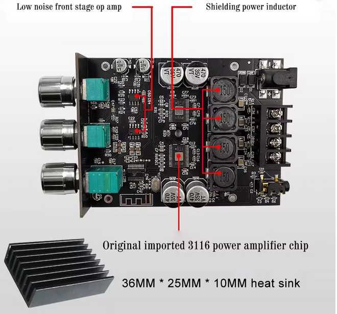 2х100W  ZK-1002Т Bluetooth підсилювач TPA3116D2