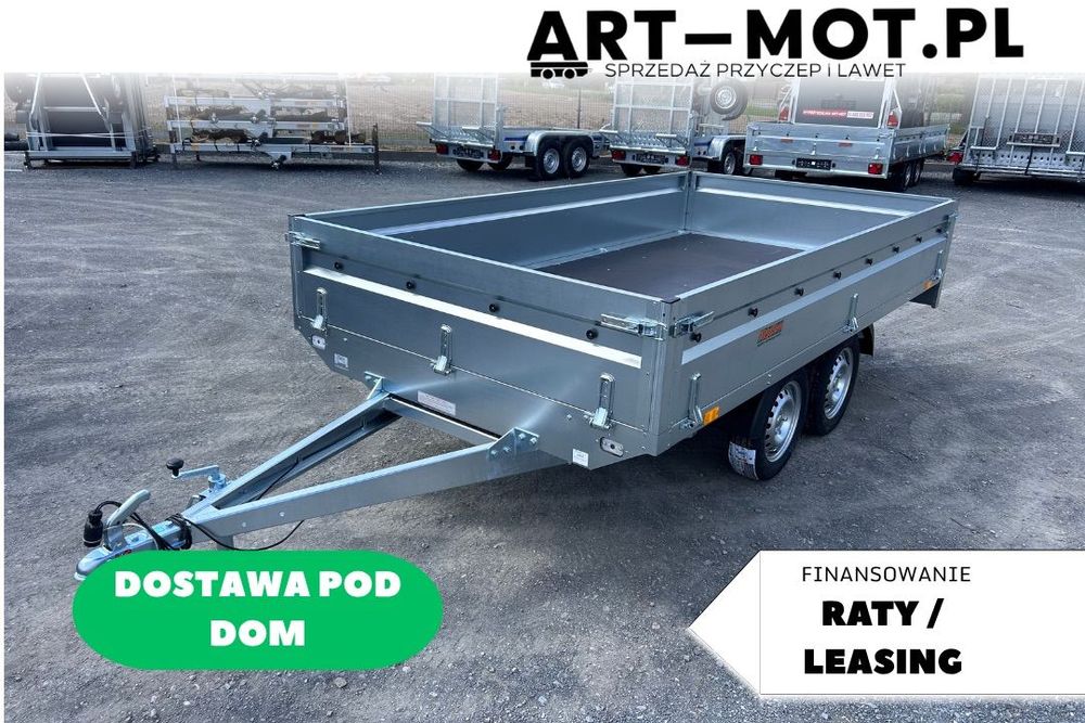 Neptun N7-320 2 KPS / DOSTAWA! / 320x168x40 / PRZYCZEPA LEKKA / PLATFORMA / DMC 750kg / GN233  przyczepka lekka demontowalne burty i słupki SPAWANA