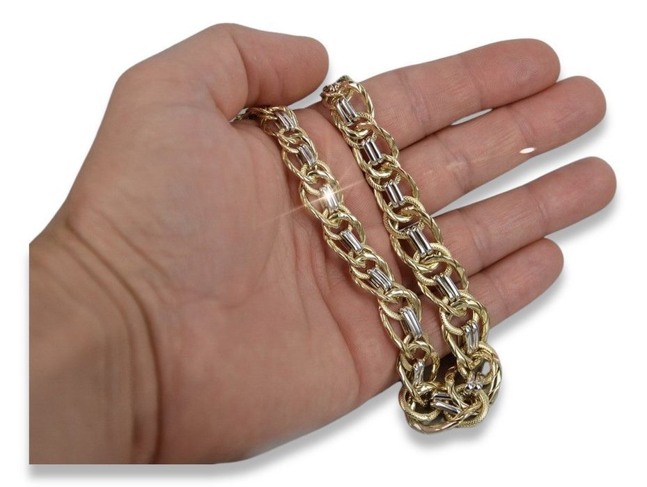 Łańcuszek żółtego białego 14k złota kolia naszyjnik cfc009yw Poznań