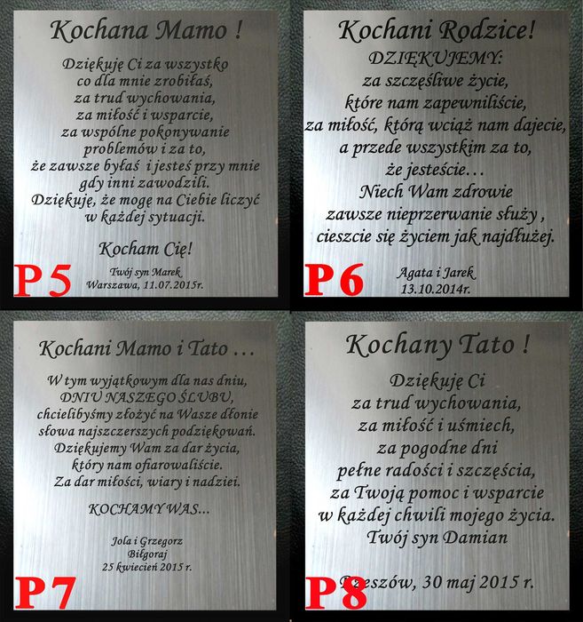 piękne podziękowanie dla rodziców - obraz z dedykacją i kwiatami