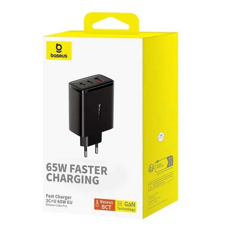 Ładowarka sieciowa Baseus OS-Cube Pro 2xUSB-C + USB 65W Czarny