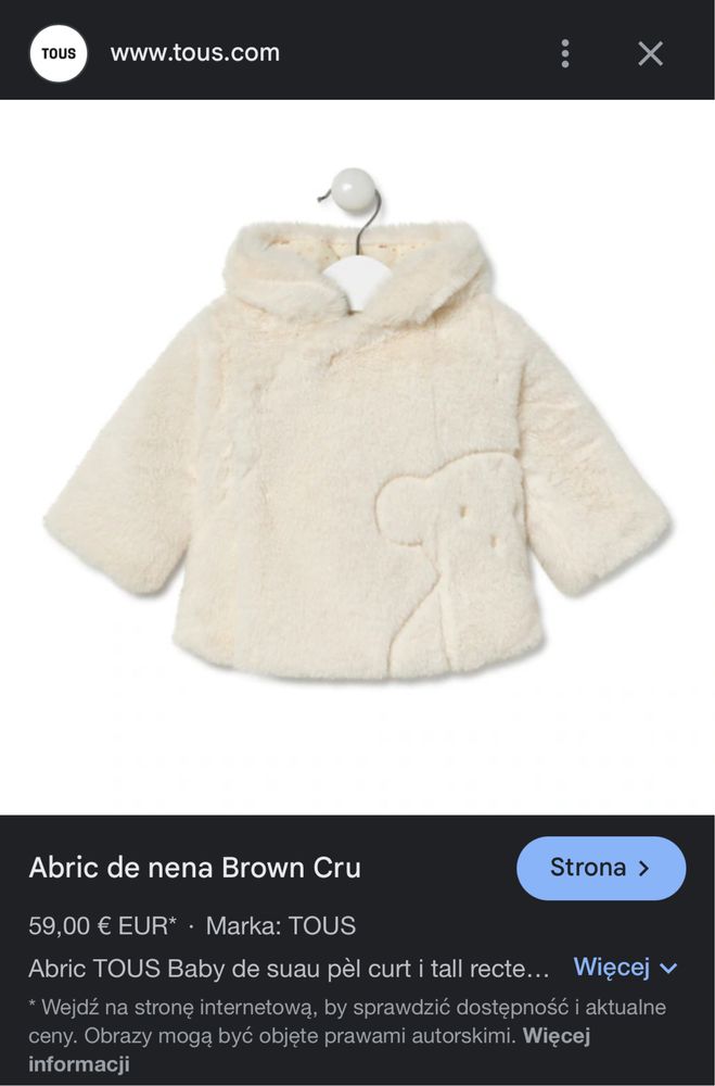 Tous oryginalna kurtka | kurteczka | 6 mcy